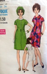 7325 68 VOG SHORT KIMONO SLV COLLAR OR NOT DRESS PATTERN 12 34